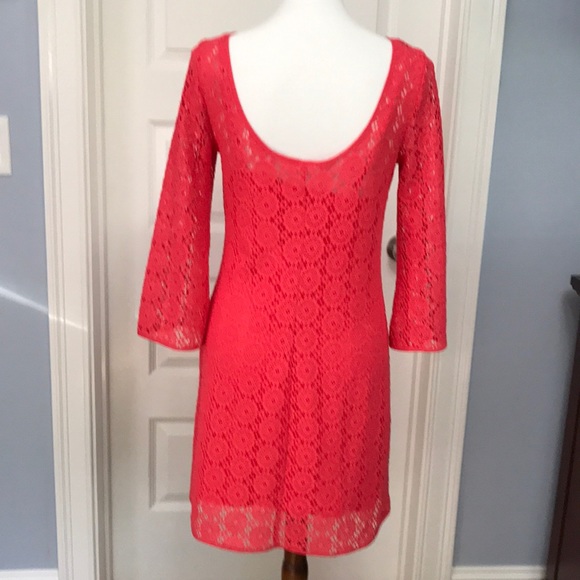 Topanga Tunic Dress in Island Coral Breakers Lace - Picture 3 of 4